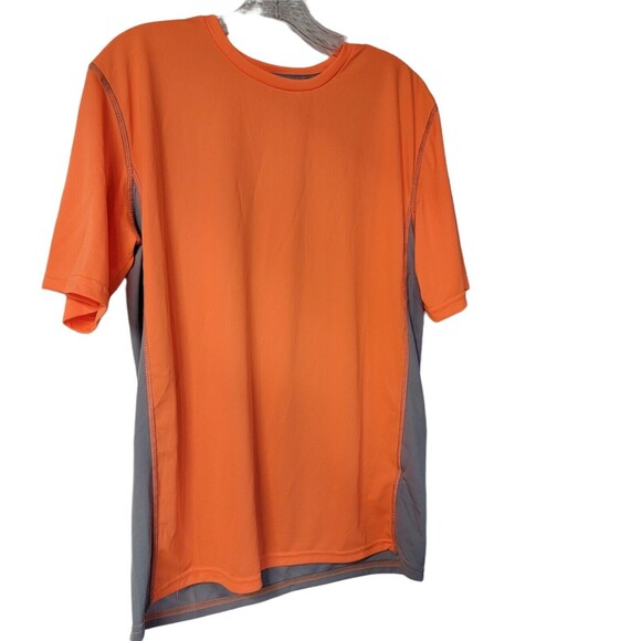 Syntrel Zorrel Moisture Wicking Shirt Neon Orange & Gray SMALL - Picture 9 of 10